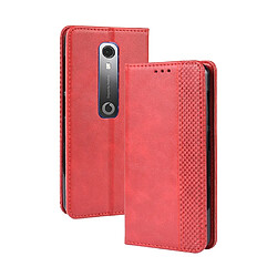 Wewoo Coque Étui en cuir à boucle magnétique avec rétro pour Texture horizontale Vodafone Smart N10 VFD630 porte-cartes et emplacements cartes et cadre photo Rouge