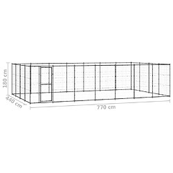 vidaXL Chenil d'extérieur pour chiens Acier 33,88 m² pas cher