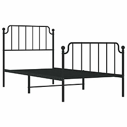 Acheter Maison Chic Cadre/structure de lit métal et tête de lit + pied de lit pour adulte - Lit Moderne Chambre noir 90x200 cm -MN48325