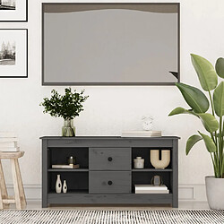 Maison Chic Meuble TV scandinave - Banc TV pour salon Gris 103x36,5x52 cm Bois de pin massif -MN35817