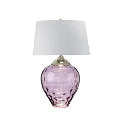 Elstead Lighting Lampe de table Samara Verre transparent,acier,fausse soie, Verre teinté prune