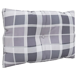 Avis vidaXL Coussins de palette lot de 2 motif à carreaux gris tissu