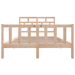 Avis vidaXL Cadre de lit sans matelas bois massif 140x200 cm