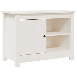 Maison Chic Meuble TV scandinave - Banc TV pour salon Blanc 70x36,5x52 cm Bois de pin massif -MN91598