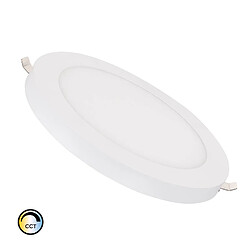 Ledkia Dalle LED 18W CCT Sélectionnable Ronde Coupe Ajustable Ø75-210 mm avec Cadre Aluminium Argent