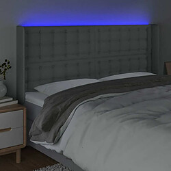 Acheter Maison Chic Tête de lit scandinave à LED,meuble de chambre Gris clair 163x16x118/128 cm Tissu -MN31999