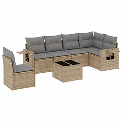 Maison Chic Salon de jardin avec coussins 7 pcs | Ensemble de Table et chaises | Mobilier d'Extérieur beige résine tressée -GKD76767