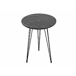 Vente-Unique Tables basses gigognes en métal et MDF - Effet marbre noir - DARIULA pas cher