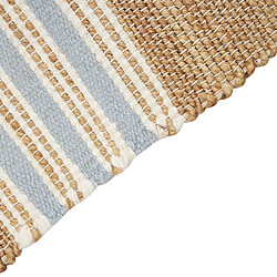 Avis Beliani Tapis en jute 80 x 150 cm beige et bleu clair MIRZA