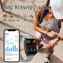 Acheter Chrono Montre Connectée pour téléphones Android compatibles iPhone Samsung, montres de sport de santé pour hommes, femmes, suivi d'activité GPS avec moniteur de fréquence cardiaque, cadran de montre et bracelet remplaçables(Argent)