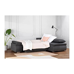 CELINA Canapé d'angle réversible convertible 3 places + Coffre de rangement - Tissu gris - L 274 x P 184 cm pas cher