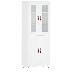 vidaXL Buffet haut Blanc 69,5x34x180 cm Bois d'ingénierie