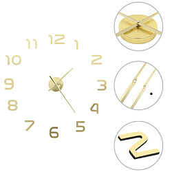 Decoshop26 Horloge murale 3D Design moderne 100 cm XXL Doré DEC022271