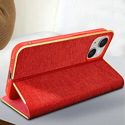 Acheter Avizar Étui pour iPhone 14 Clapet Porte-carte et Support vidéo Luna Book Gold Rouge