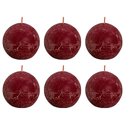 Bolsius Bougies boule rustiques Shine 6 pcs 76x71 mm Rouge velours