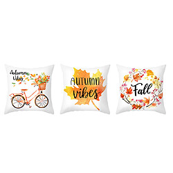 P104 3pcs 45 * 45cm Thanksgiving Feuilles tombées Modèle Étreinte Taie d'oreiller Holiday Accueil Taie d'oreiller Sofa Coussin Coussin