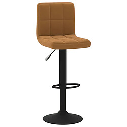 vidaXL Tabouret de bar Marron Velours