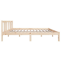 Maison Chic Lit adulte - Lit simple Cadre de lit,Structure du lit Contemporain Bois massif 140x190 cm -MN16661 pas cher