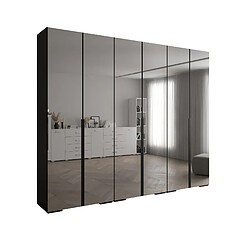 Abiks Meble Inova 1 Armoire avec miroir et portes battantes 236,7/300/47 6 Portes (nero/nero)