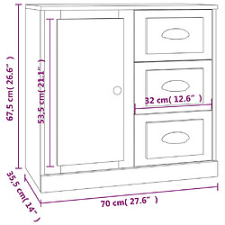 vidaXL Buffet noir 70x35,5x67,5 cm bois d'ingénierie pas cher