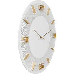 Karedesign Horloge murale Leonardo blanche et dorée Kare Design pas cher