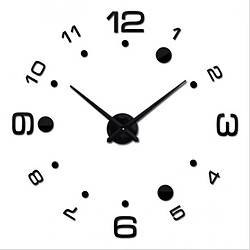 moderne diy grande horloge murale grande montre 3d miroir quartz analogique horloge noir pas cher