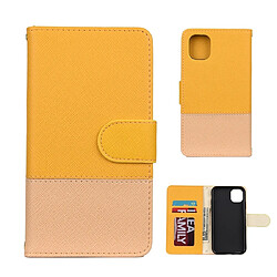 Wewoo Coque Pour iPhone 11 Pro Étui à rabat en cuir avec support et cadre photo emplacements cartes et portefeuille jaune