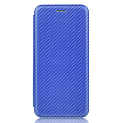 Coque en TPU + PU Adsorption magnétique en fibre de carbone avec anneau bleu pour votre Apple iPhone 13 mini 5.4 pouces