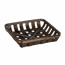 Acheter BigBuy Home Set de basket Marron Bois 52 x 52 x 11,5 cm (3 Unités)