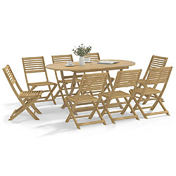 vidaXL Chaises pliables de jardin lot de 8 bois massif d'acacia