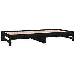 Acheter vidaXL Lit coulissant sans matelas noir 2x(90x200) cm