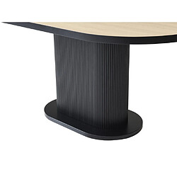 Acheter Vente-Unique Table à manger 6 personnes en MDF - Naturel et Noir - CALIENO