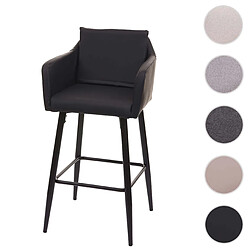 Mendler Tabouret de bar HWC-H93, tabouret de comptoir, repose-pieds métal ~ similicuir noir