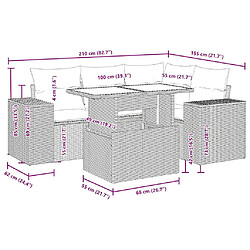 Acheter vidaXL Salon de jardin avec coussins 5 pcs marron résine tressée