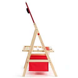 Decoshop26 3 en 1 chevalet pour enfants avec rouleau de papier fait en bois de pin tableau magnétique blanc et noir 20_0000052 pas cher