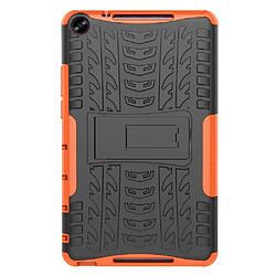 Avis Coque en TPU modèle de pneu cool avec béquille noir/orange pour votre Huawei MediaPad M5 Lite 8