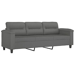 Acheter Maison Chic Canapé 3 places avec oreillers,Sofa de Salon,Canapé droit gris foncé 180 cm -GKD851599