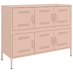 vidaXL Buffet rose 100,5x39x79 cm acier