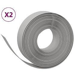 vidaXL Bordures de jardin 2 pcs gris 10 m 15 cm polyéthylène