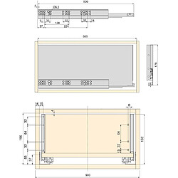 Avis Emuca Kit tiroir anthracite pour cuisine et salle de bain Vertex Module de 90 cm - Hauteur de 17.8 cm