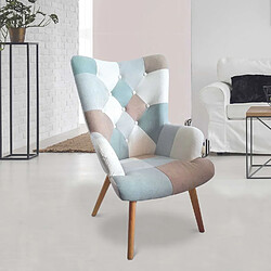 Toilinux Fauteuil Helsinki Patchwork - Bleu