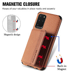 Coque en TPU + PU avec béquille et porte-carte marron pour votre Samsung Galaxy S20 Plus