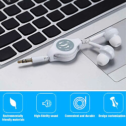 GUPBOO 3.5mm câble rétractable écouteur intra-auriculaire casque Portable casque insertion directe fil rétractable pour téléphone MP3