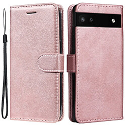 Htdmobiles Housse pour Google Pixel 6a 5G - etui coque pochette portefeuille + film ecran - ROSE