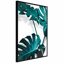 Paris Prix Affiche Murale Encadrée Turquoise Monstera II 20 x 30 cm Noir