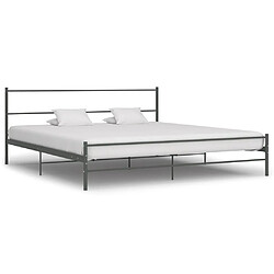 vidaXL Cadre de lit sans matelas gris métal 200x200 cm 