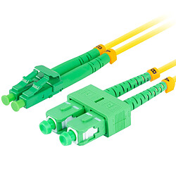 Câble fibre optique Lanberg FO-SALA-SD11-0020-YE 2 m G.657.A1, avec connecteurs SC/APC et LC/APC