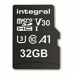 INTEGRAL MEMORY Premium High Speed V30 UHS-I U3 Micro SDHC 32GB 100MB/s en lecture et 70MB/s en écriture 4K