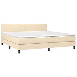 Avis Maison Chic Structures de lit + matelas,Lit à sommier tapissier avec matelas Crème 200x200 cm Tissu -MN23614