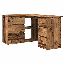 vidaXL Bureau d'angle vieux bois 145x100x76 cm bois d'ingénierie